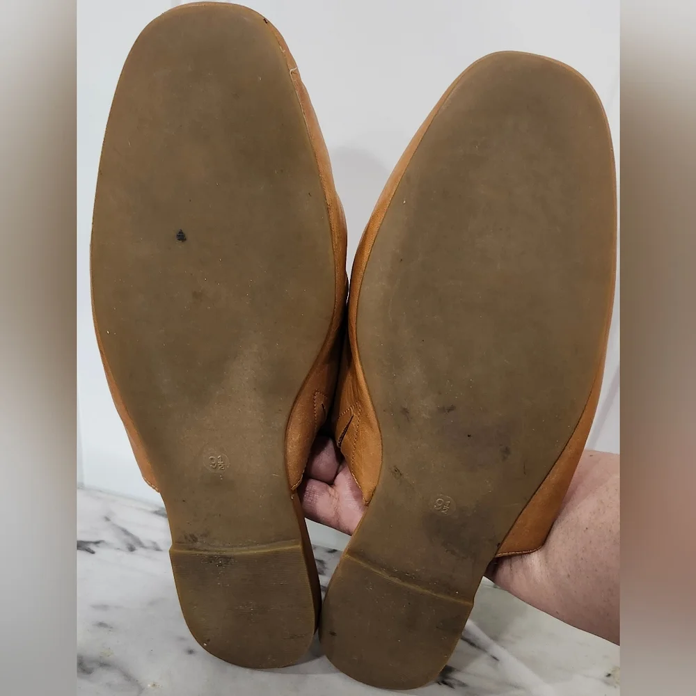 Madewell The Core brown leather mule flats women's size 9.5 - Picture 6 of 7